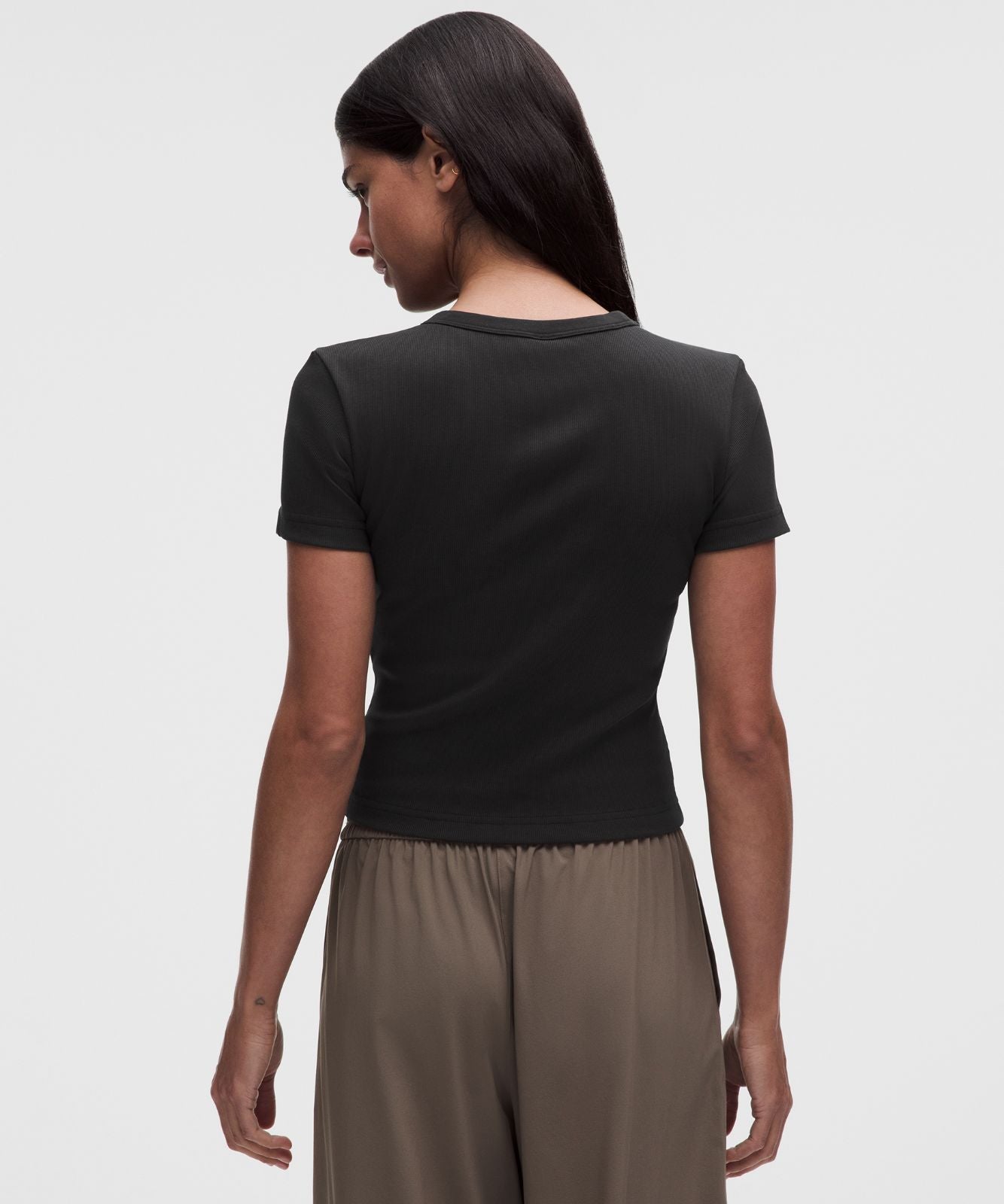 Little Ribbed Tee Black
