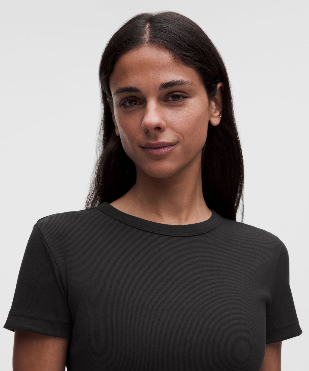 Little Ribbed Tee Black