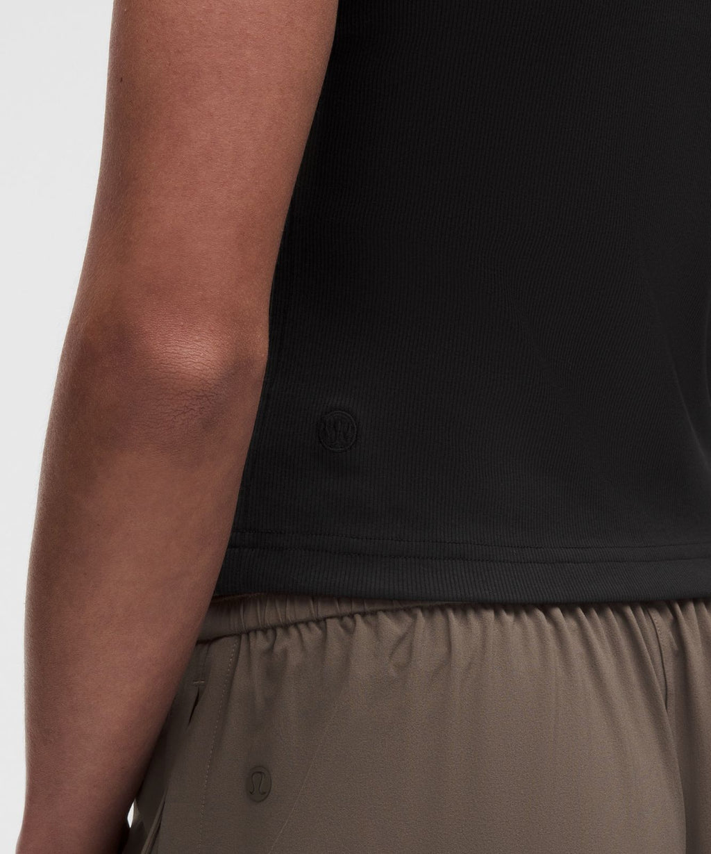 Little Ribbed Tee Black