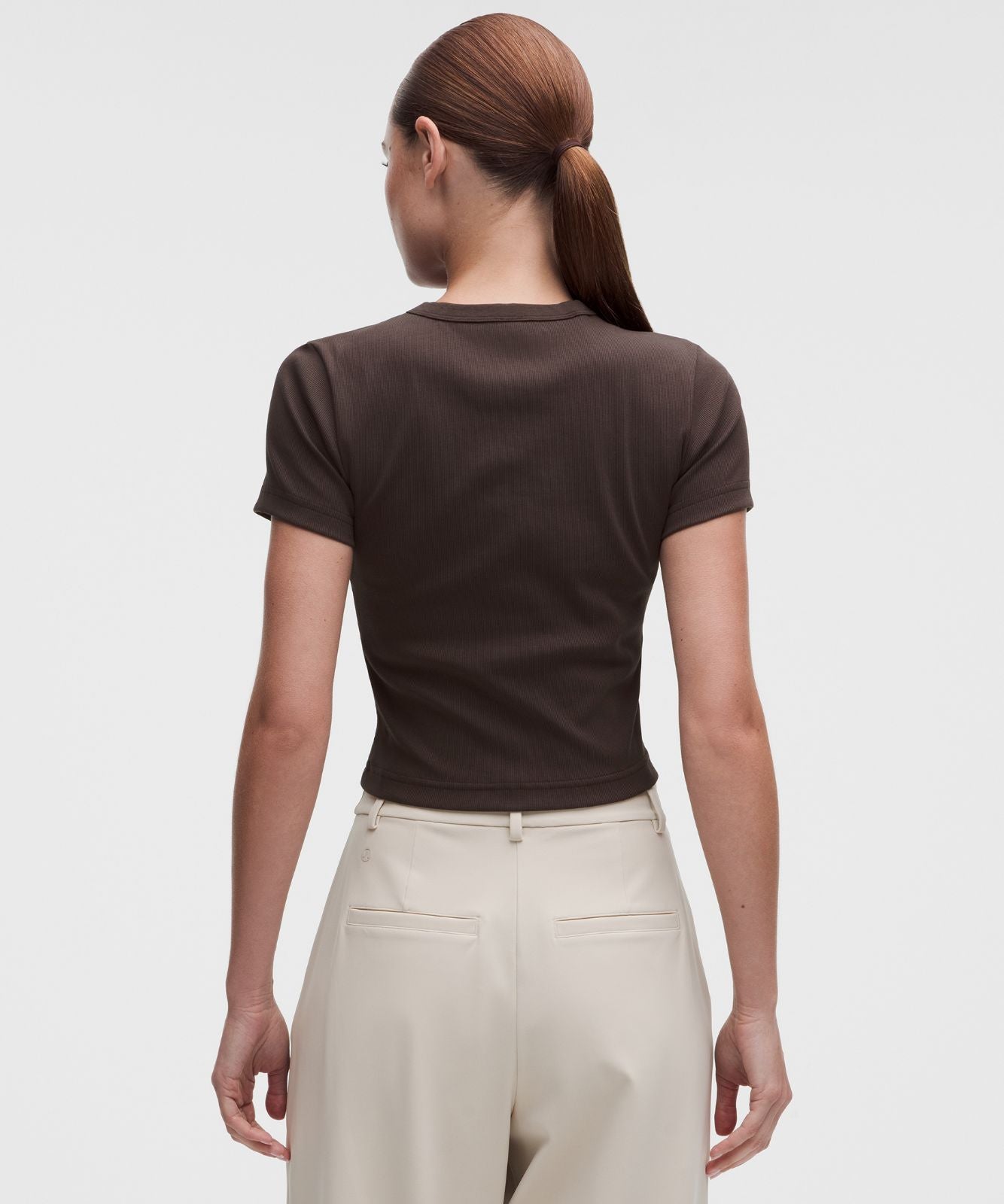 Little Ribbed Tee Mahogany Muse
