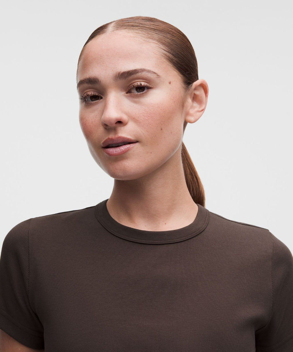 Little Ribbed Tee Mahogany Muse