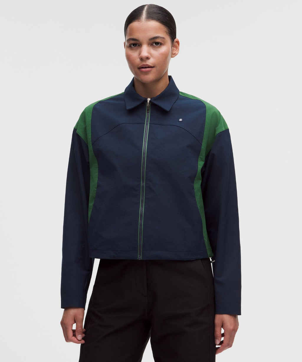 Collared Panelled Golf Jacket True Navy/Ivy Grove