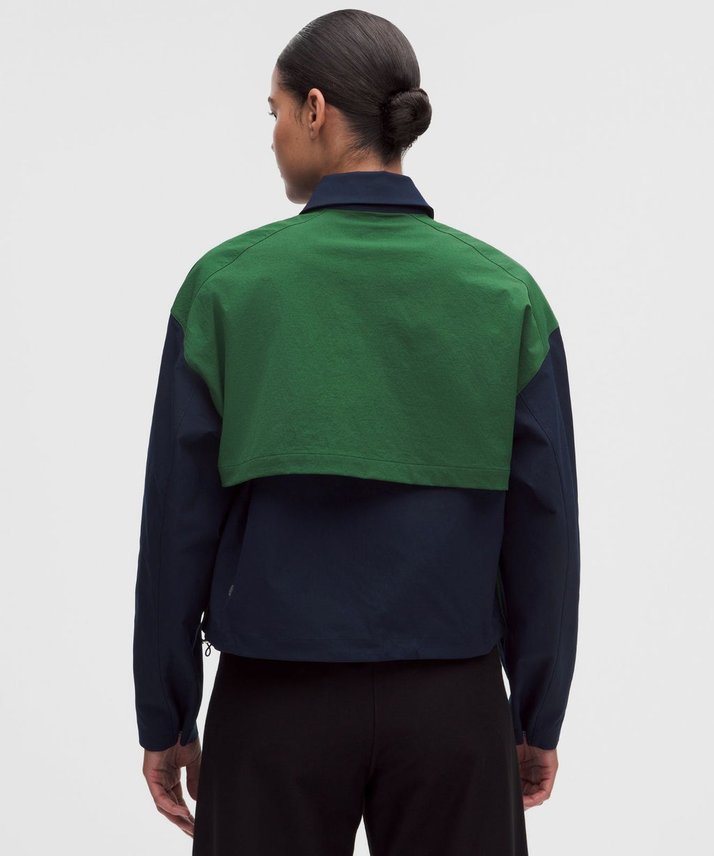 Collared Panelled Golf Jacket True Navy/Ivy Grove