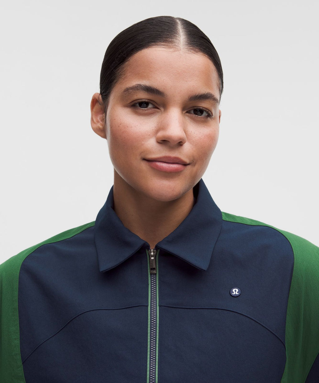 Collared Panelled Golf Jacket True Navy/Ivy Grove