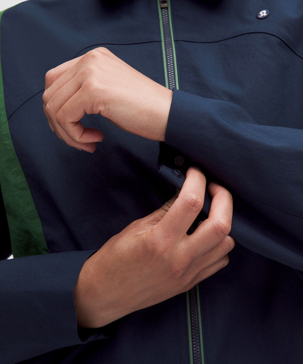 Collared Panelled Golf Jacket True Navy/Ivy Grove