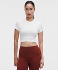 Swiftly Tech Cropped Short-Sleeve Shirt 2.0 Jewel Dot White