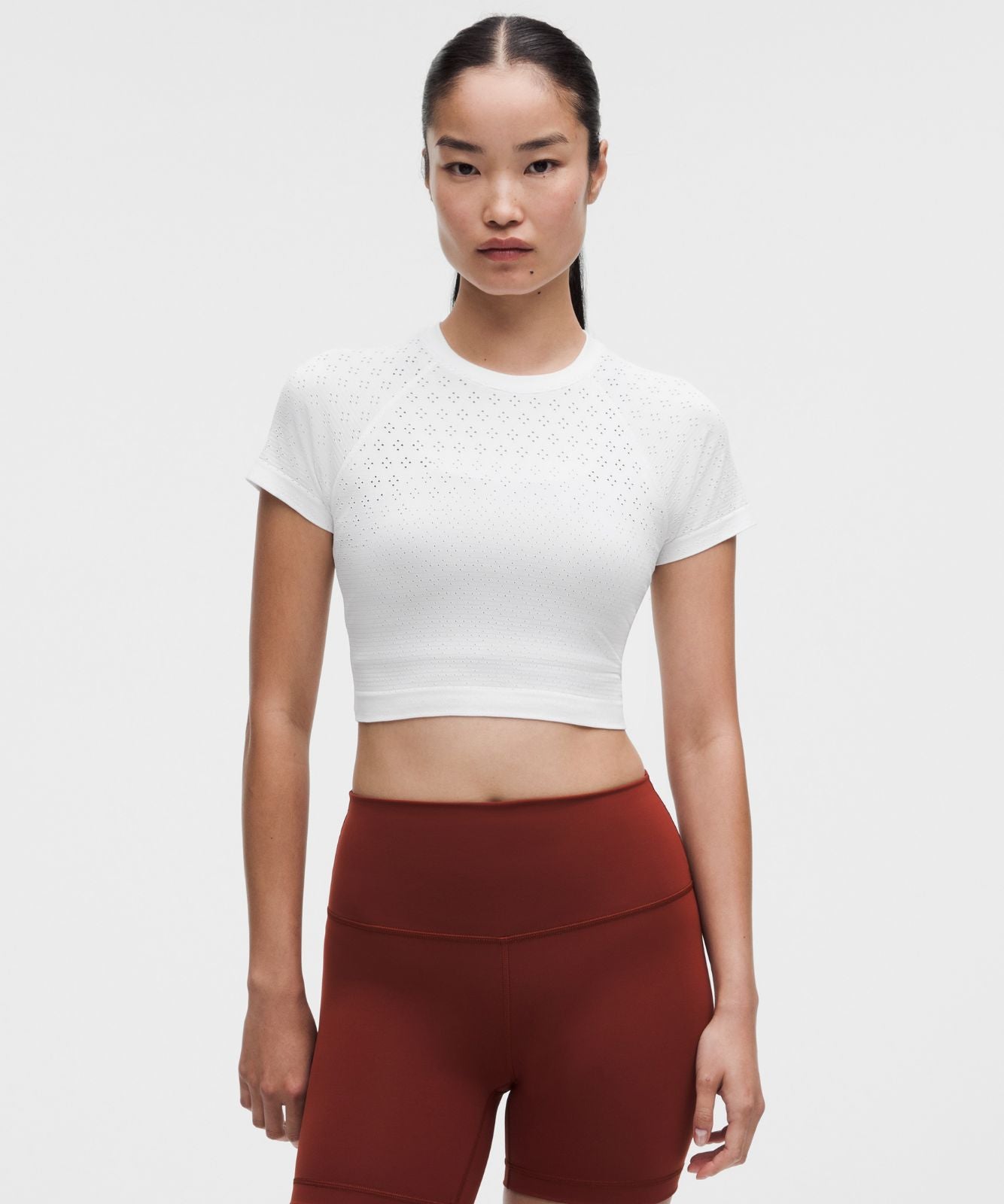 Swiftly Tech Cropped Short-Sleeve Shirt 2.0 Jewel Dot White