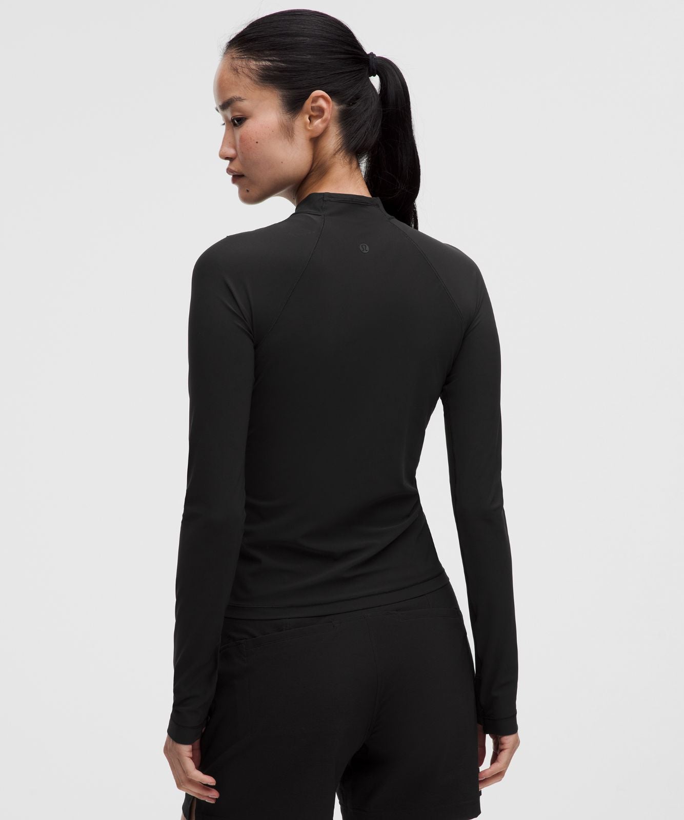 UV-Protective Mockneck Long-Sleeve Shirt Black