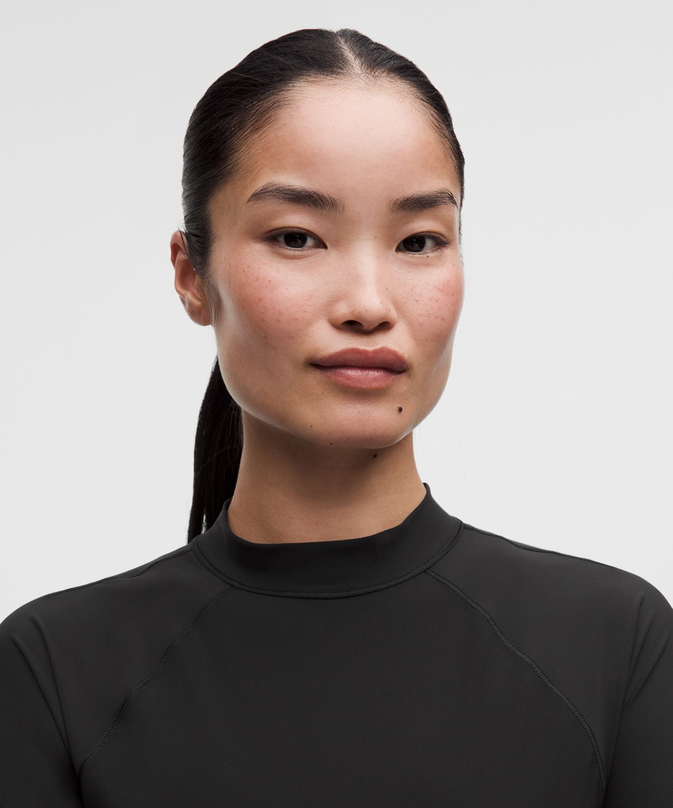 UV-Protective Mockneck Long-Sleeve Shirt Black