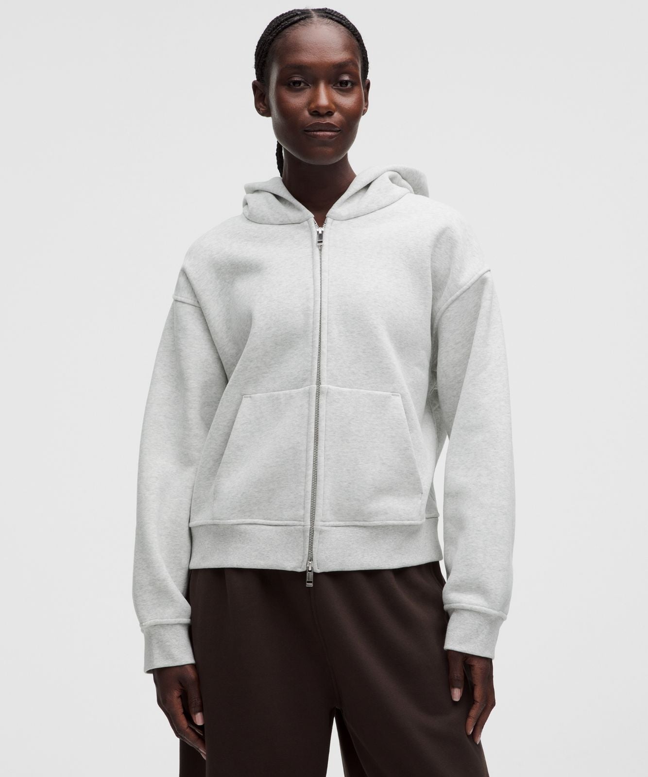Women's Steady State SuperLoft Full Zip Hoodie Heathered Core Ultra Light Grey
