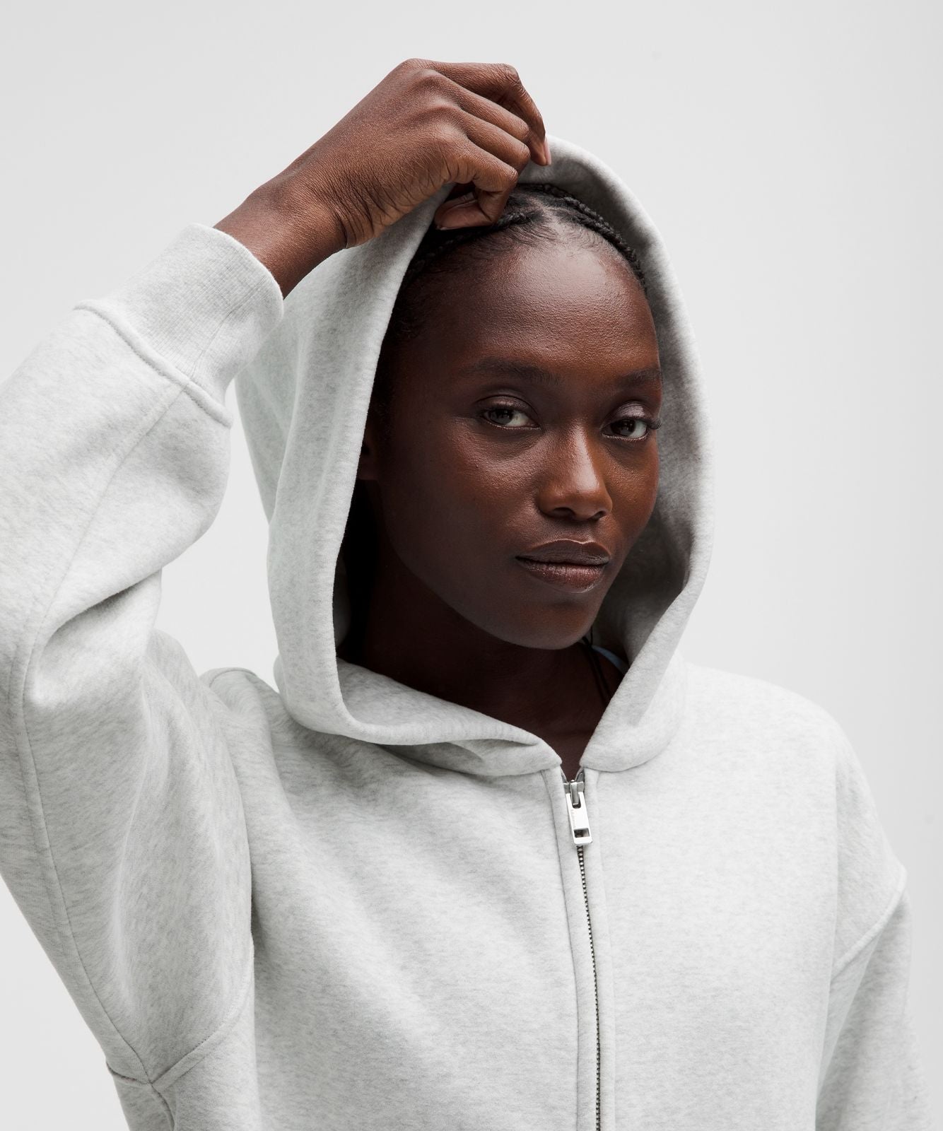 Women's Steady State SuperLoft Full Zip Hoodie Heathered Core Ultra Light Grey