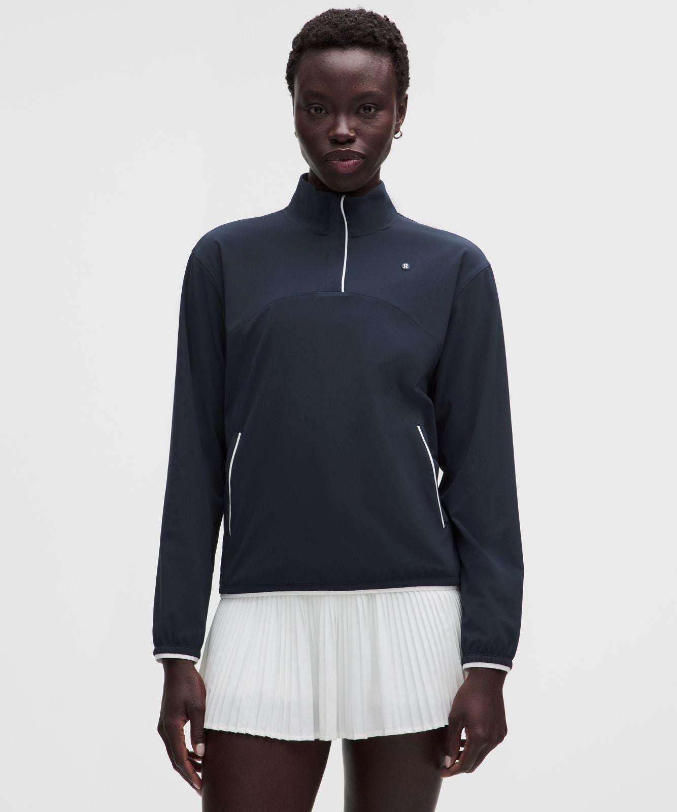 UV-Protective Lightweight Half Zip True Navy/White