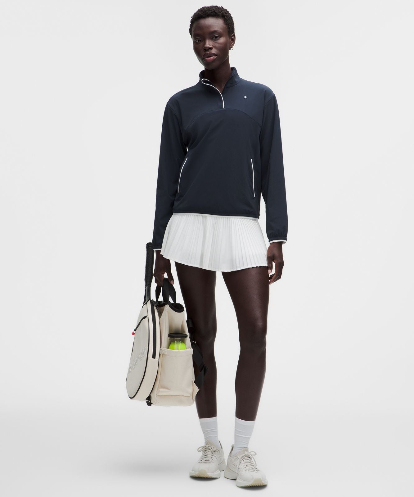 UV-Protective Lightweight Half Zip True Navy/White