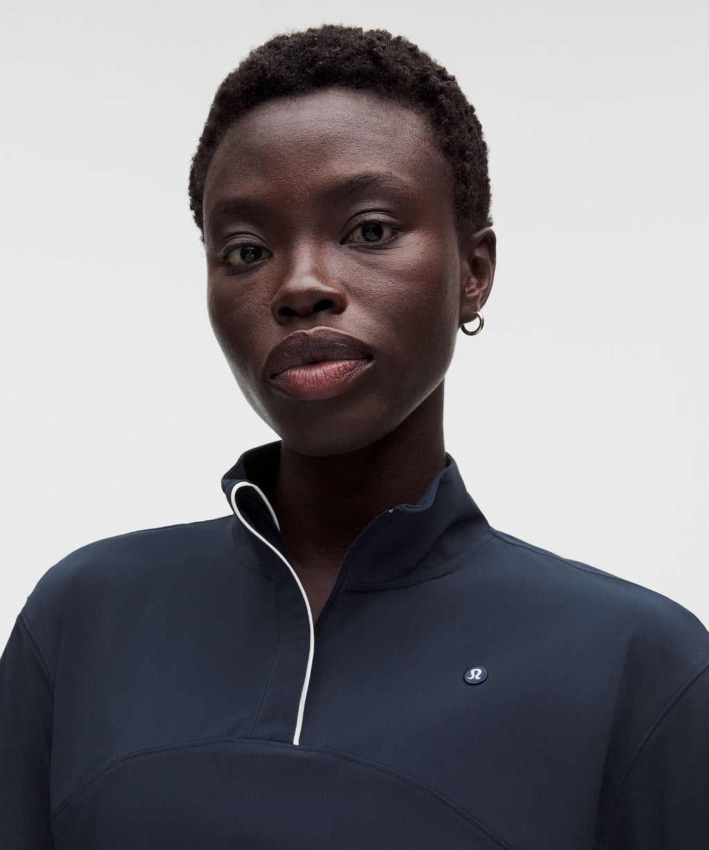 UV-Protective Lightweight Half Zip True Navy/White