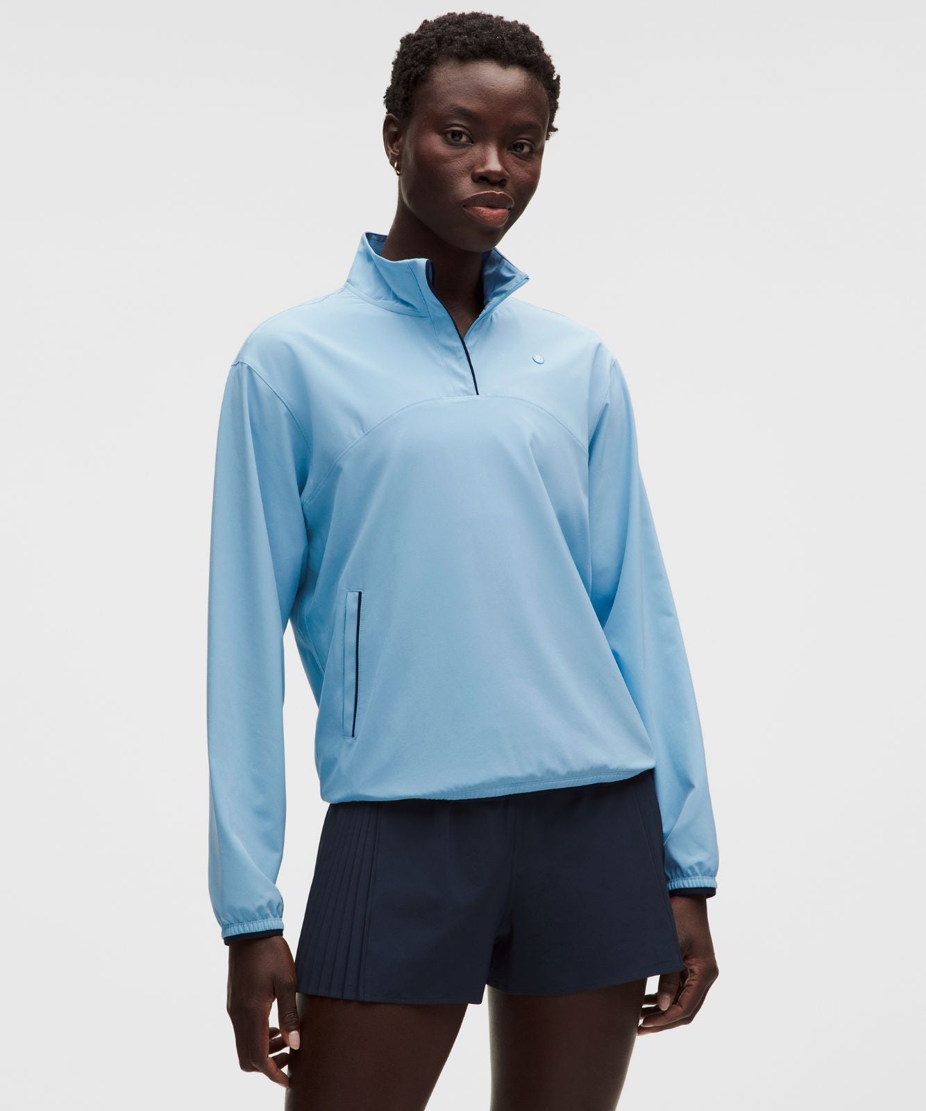 UV-Protective Lightweight Half Zip Dreamy Blue/True Navy