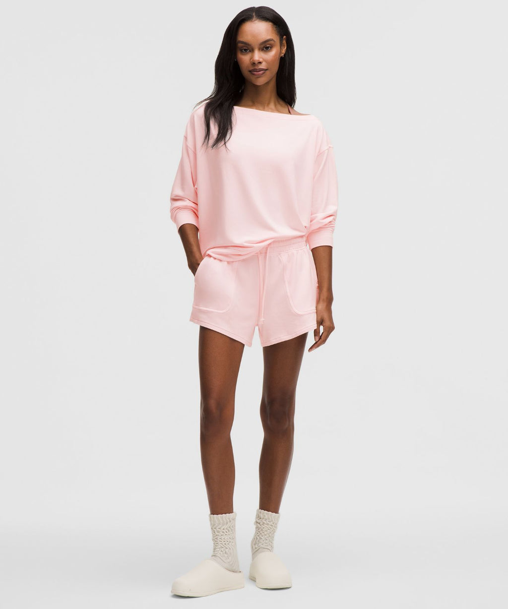 BeCalm Oversized Boatneck Long-Sleeve Shirt Pink Pearl