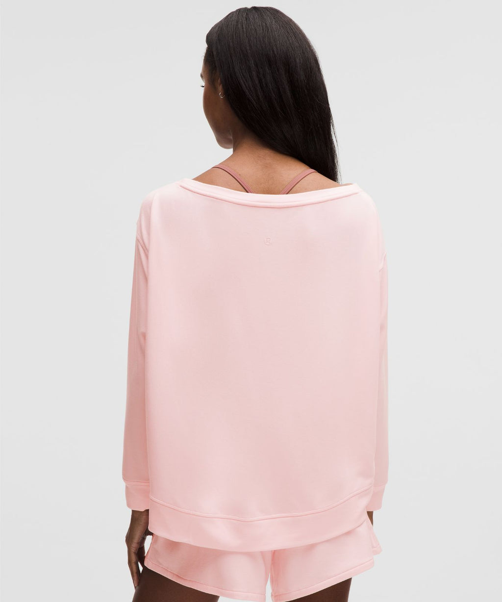 BeCalm Oversized Boatneck Long-Sleeve Shirt Pink Pearl