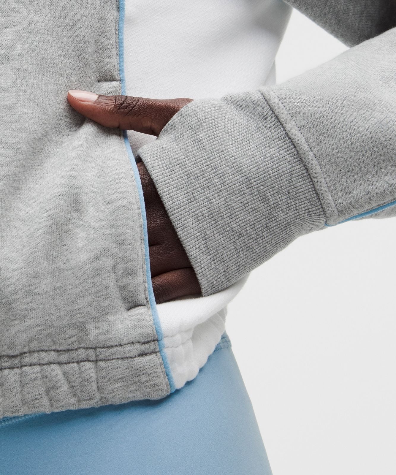 Scuba Relaxed Half-Zip *Colourblock Heathered Core Medium Grey/White/Dreamy Blue
