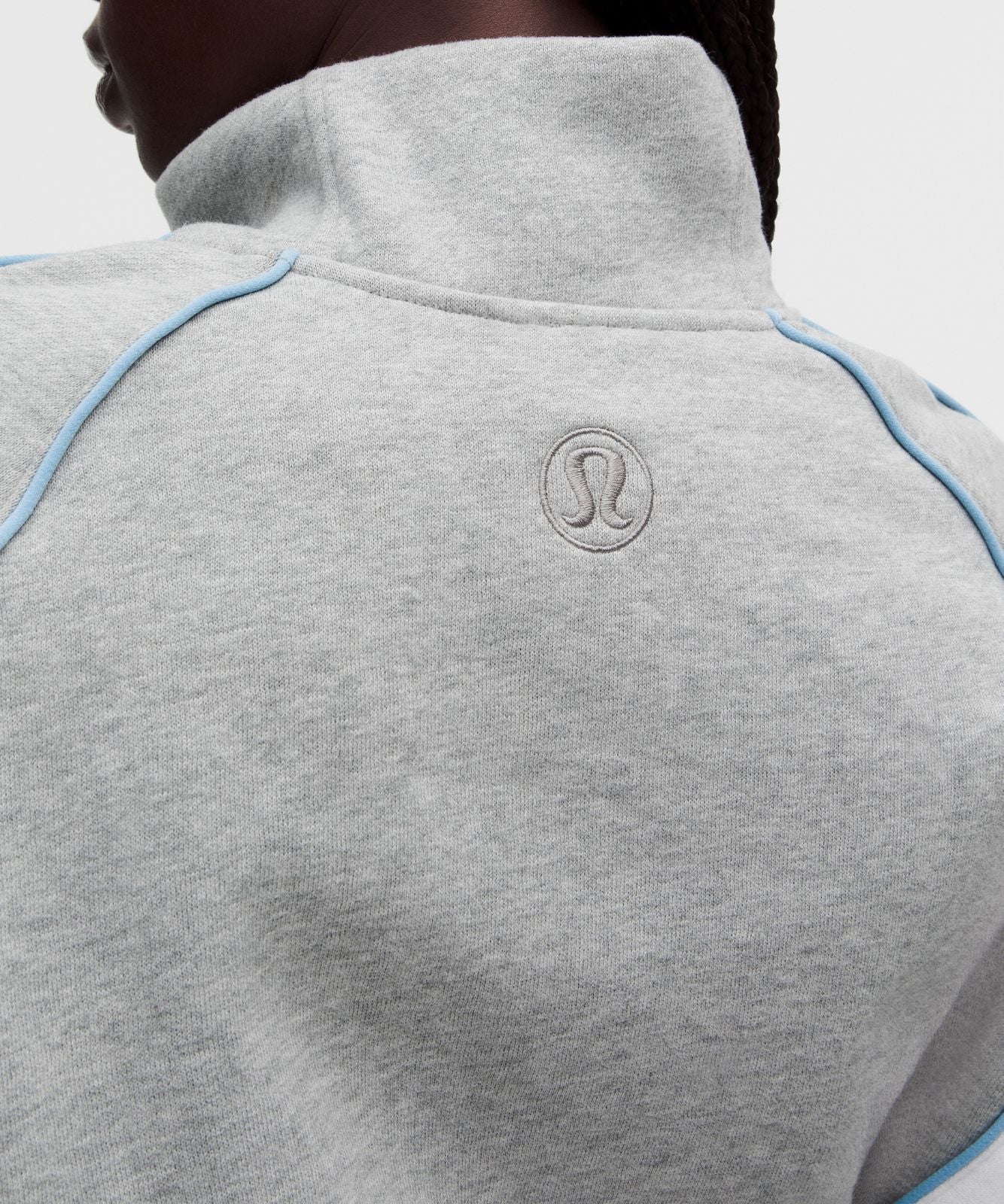 Scuba Relaxed Half-Zip *Colourblock Heathered Core Medium Grey/White/Dreamy Blue