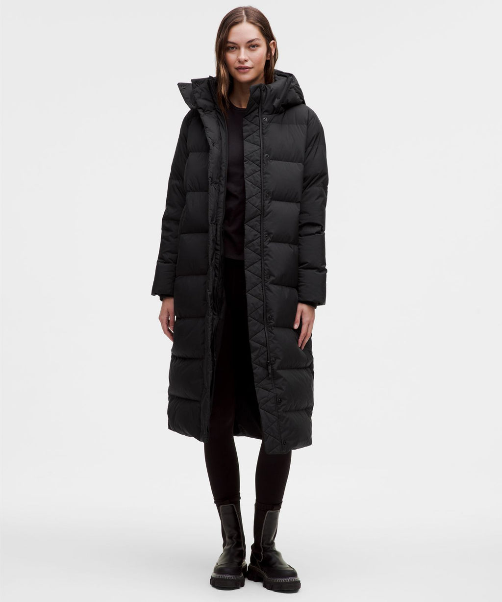 Women's Wunder Puff 600-Down-Fill Long Jacket Black