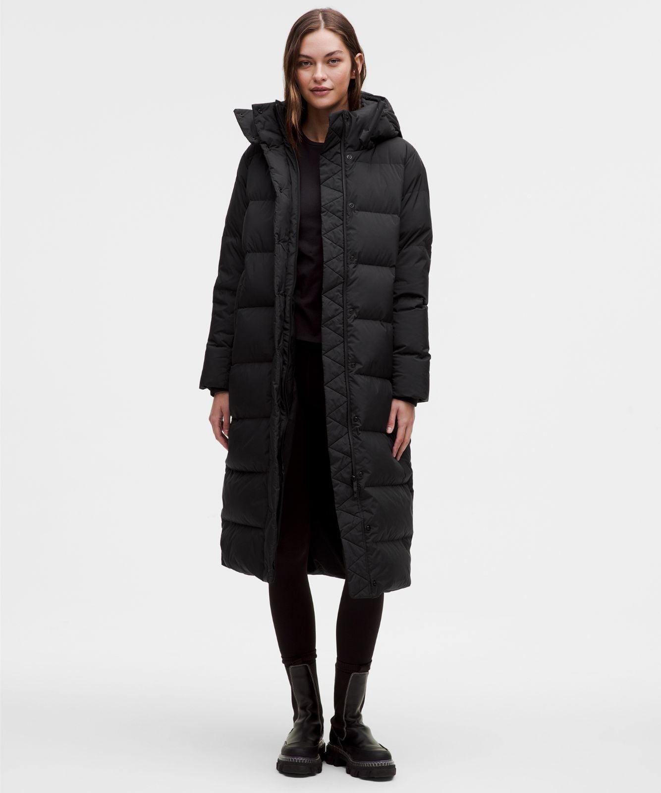 Women's Wunder Puff 600-Down-Fill Long Jacket Black