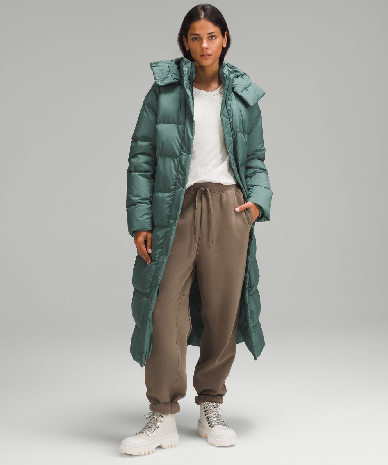 Women's Wunder Puff 600-Down-Fill Long Jacket Medium Forest