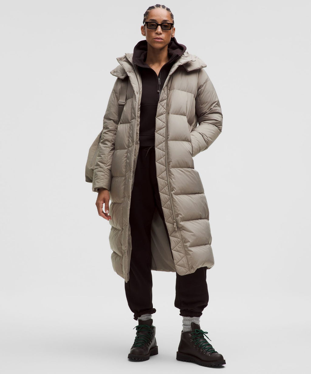 Women's Wunder Puff 600-Down-Fill Long Jacket Warm Ash Grey