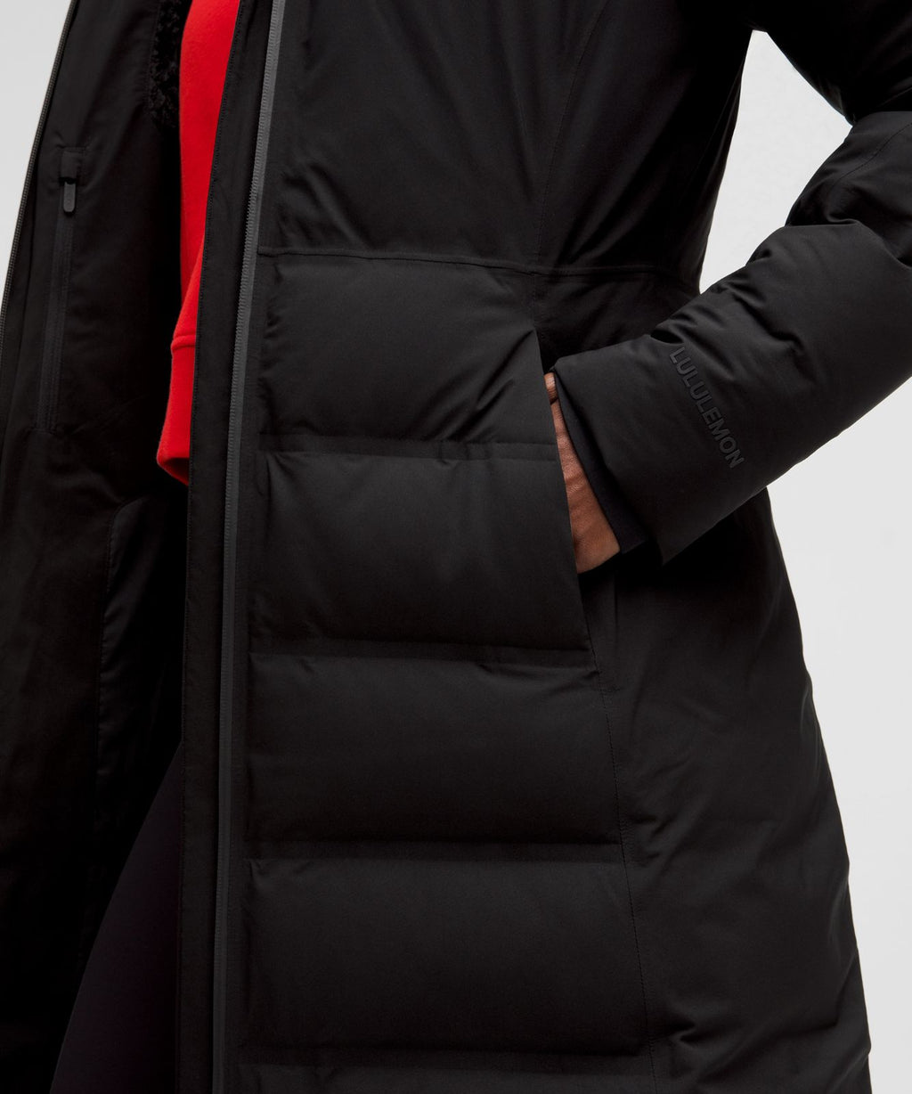 StretchSeal™ Sleet Street 600-Down-Fill Long Jacket Black