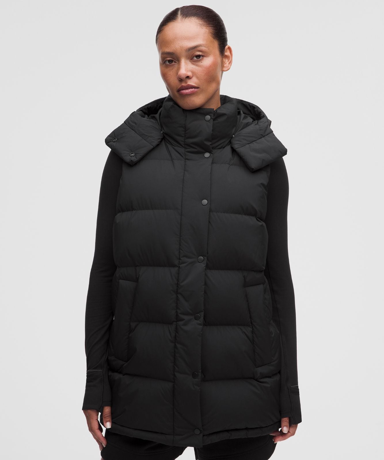 Wunder Puff 600-Down-Fill Mid-Length Vest Black