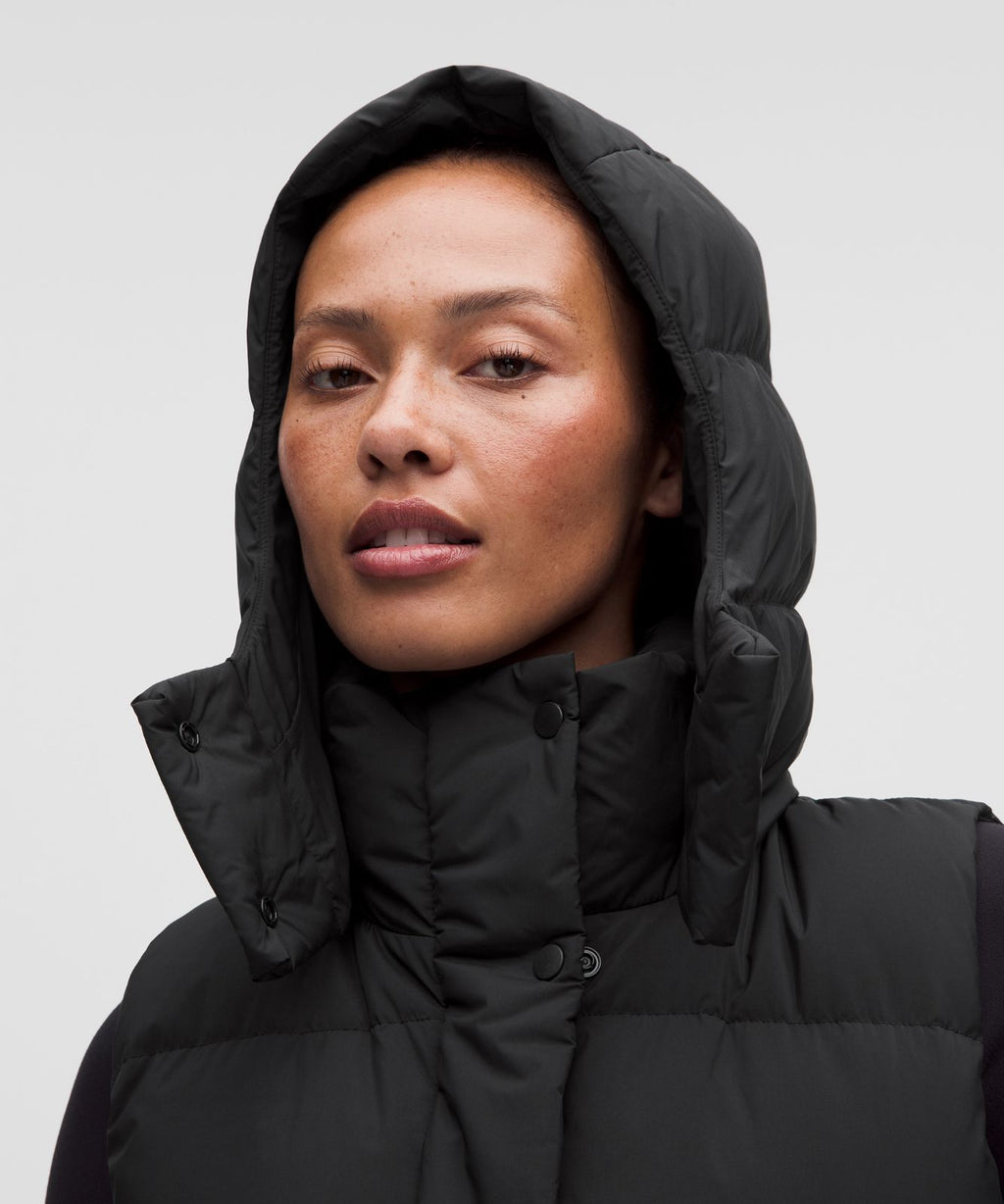 Wunder Puff 600-Down-Fill Mid-Length Vest Black