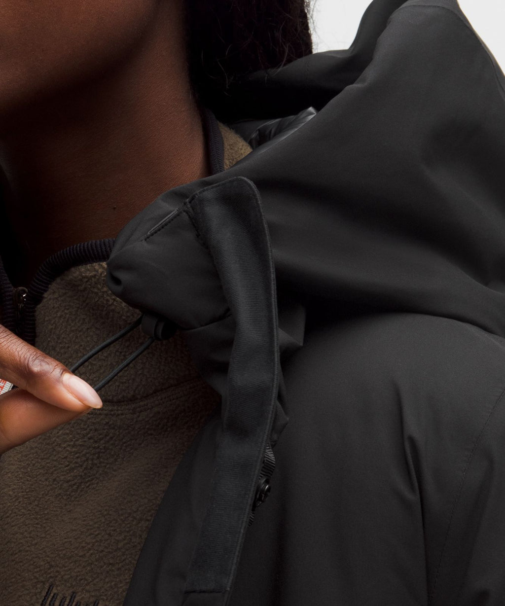 Waterproof Insulated Cinch-Waist Parka Black