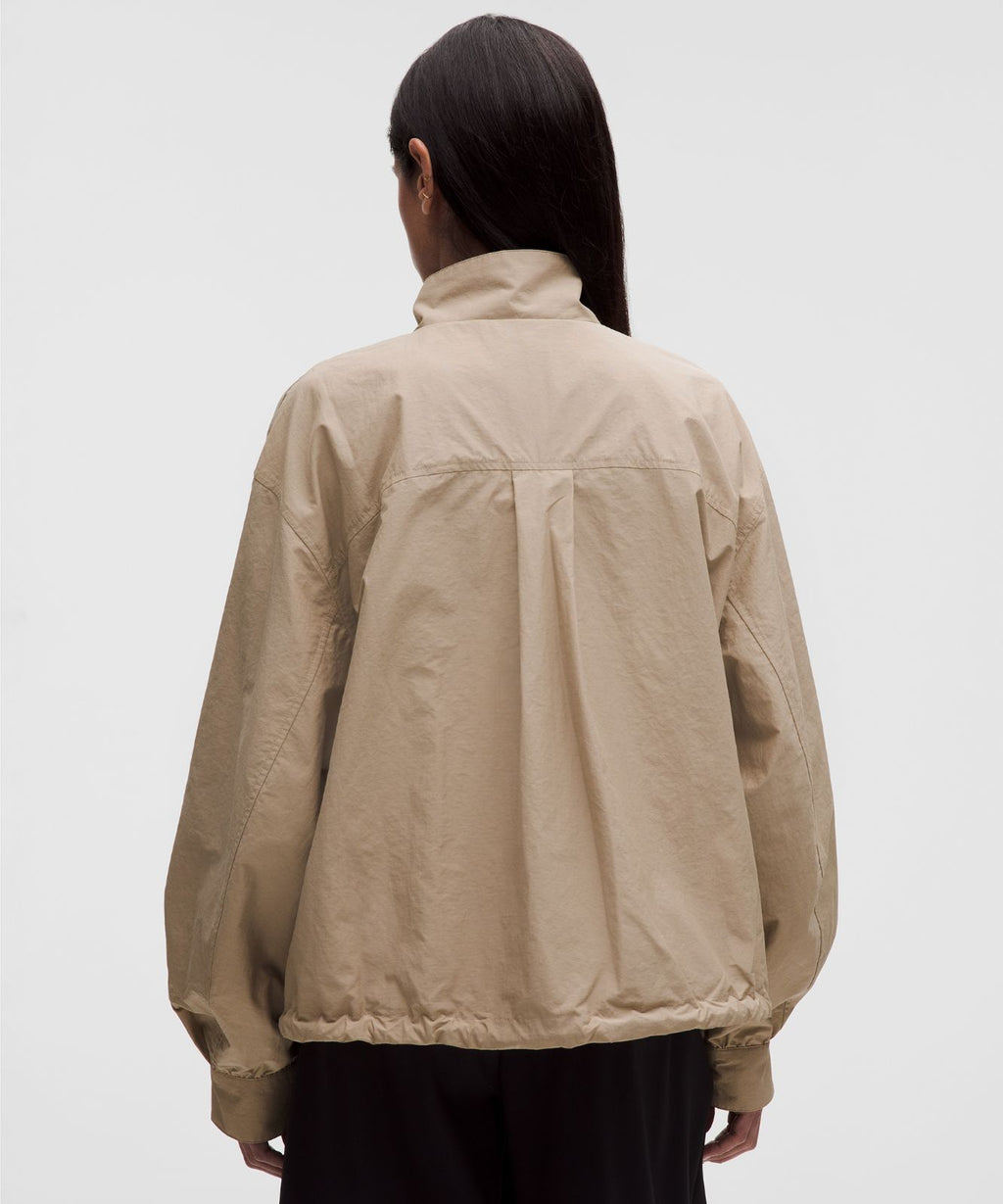 Oversized Cinch-Hem Reversible Jacket Light Ivory/Wacky Khaki