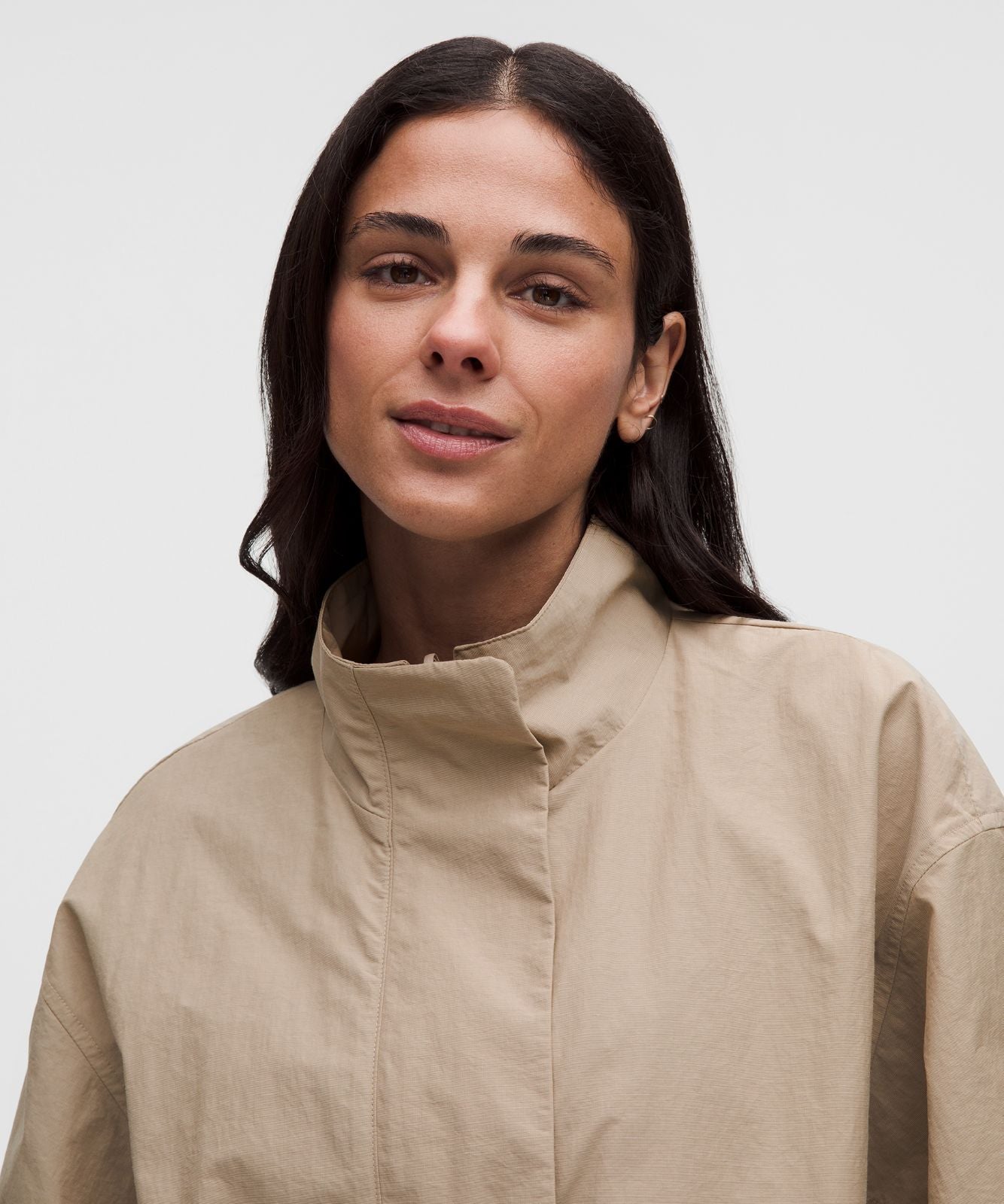 Oversized Cinch-Hem Reversible Jacket Light Ivory/Wacky Khaki