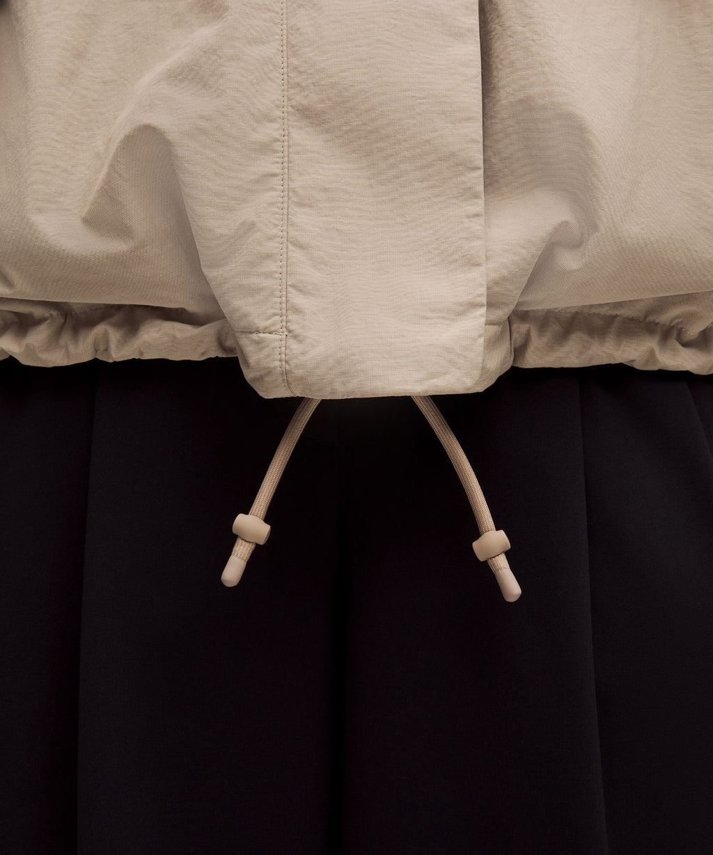 Oversized Cinch-Hem Reversible Jacket Light Ivory/Wacky Khaki