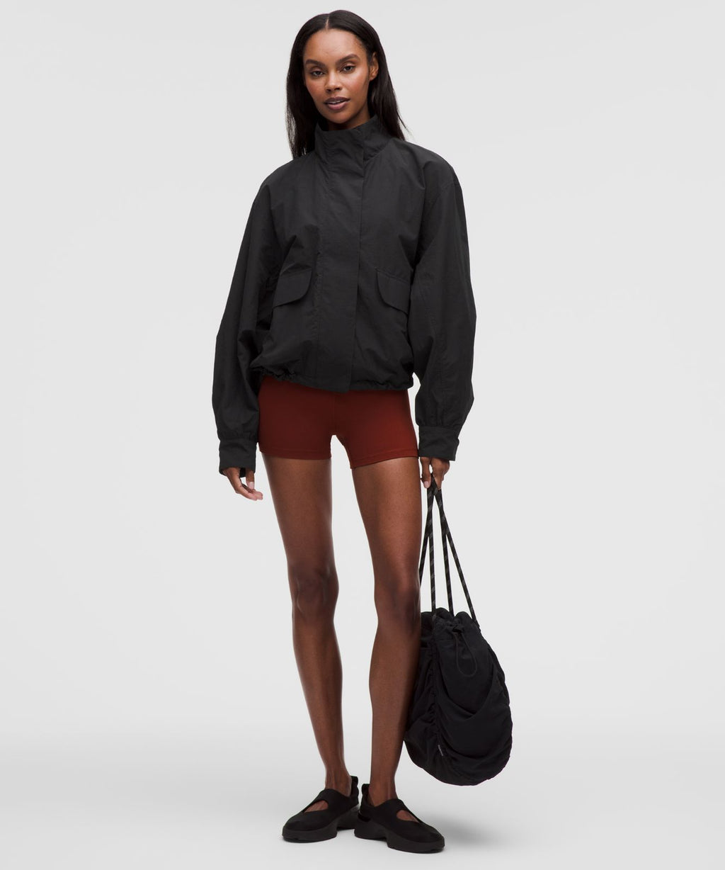 Oversized Cinch-Hem Reversible Jacket Black/Black
