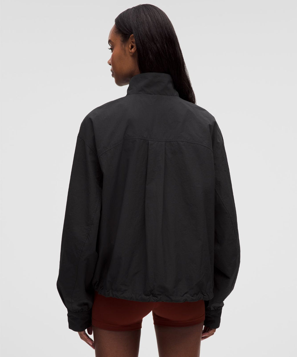Oversized Cinch-Hem Reversible Jacket Black/Black