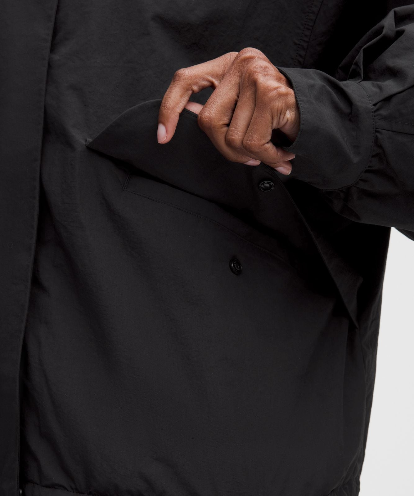 Oversized Cinch-Hem Reversible Jacket Black/Black