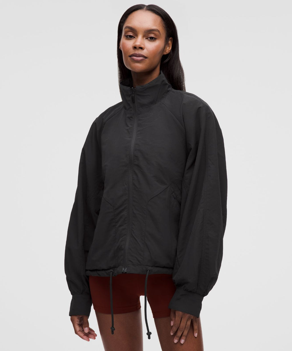 Oversized Cinch-Hem Reversible Jacket Black/Black
