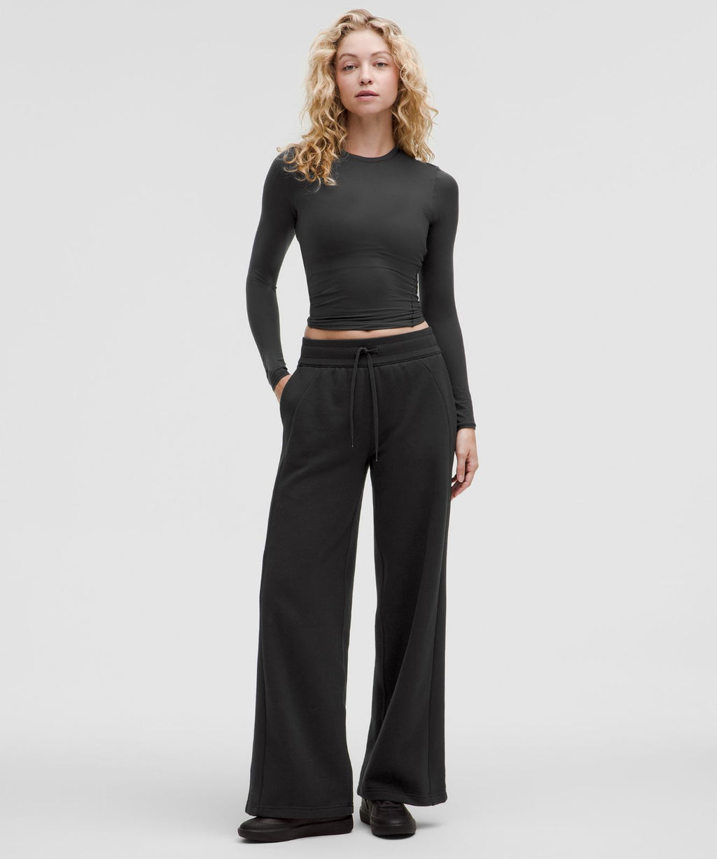 Scuba Mid-Rise Wide-Leg Pant *Regular Black