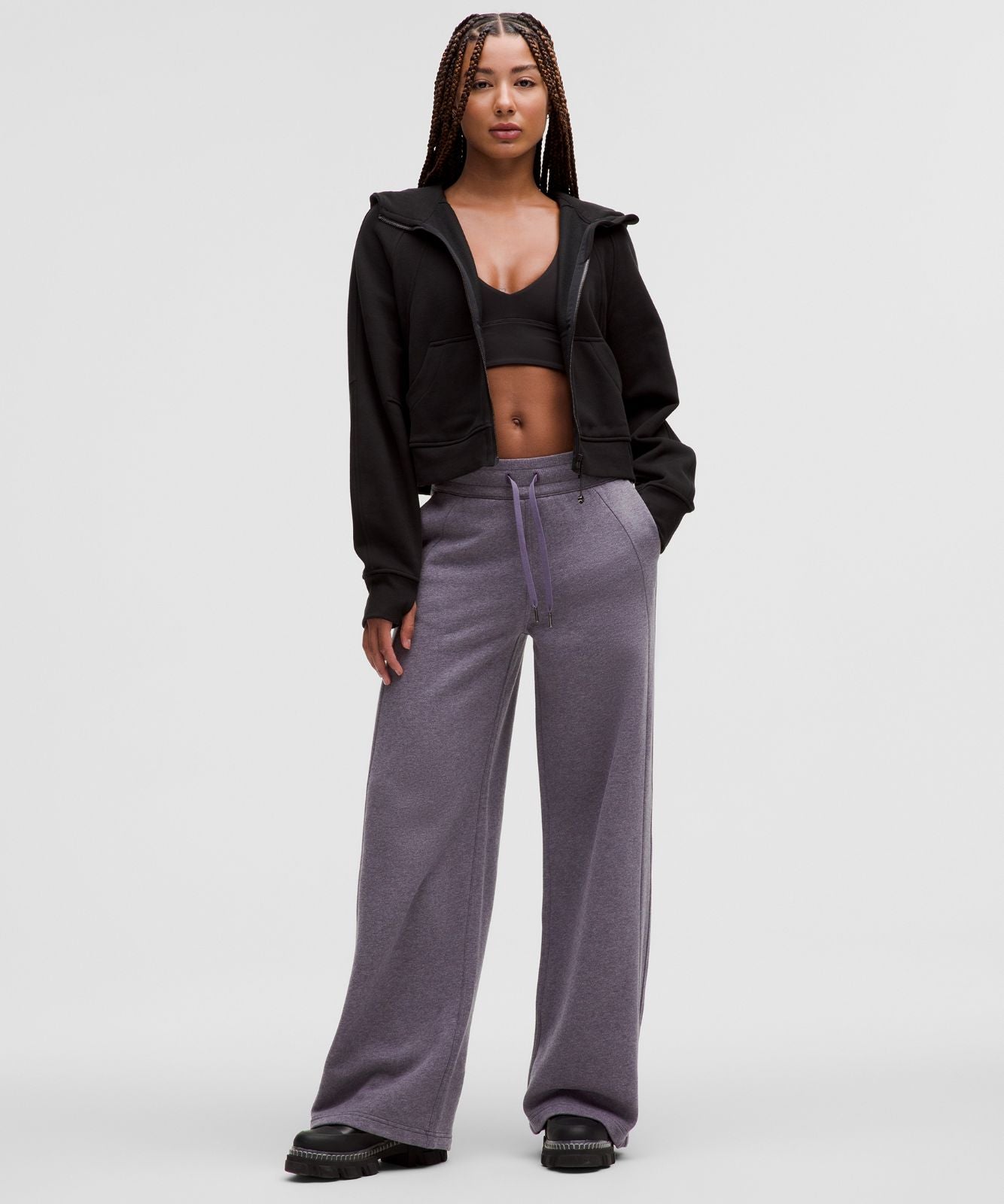 Scuba Mid-Rise Wide-Leg Pant *Regular Heathered Nightfall