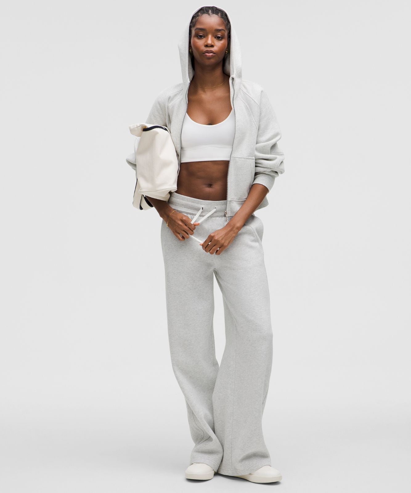 Scuba Mid-Rise Wide-Leg Pant *Regular Heathered Core Ultra Light Grey