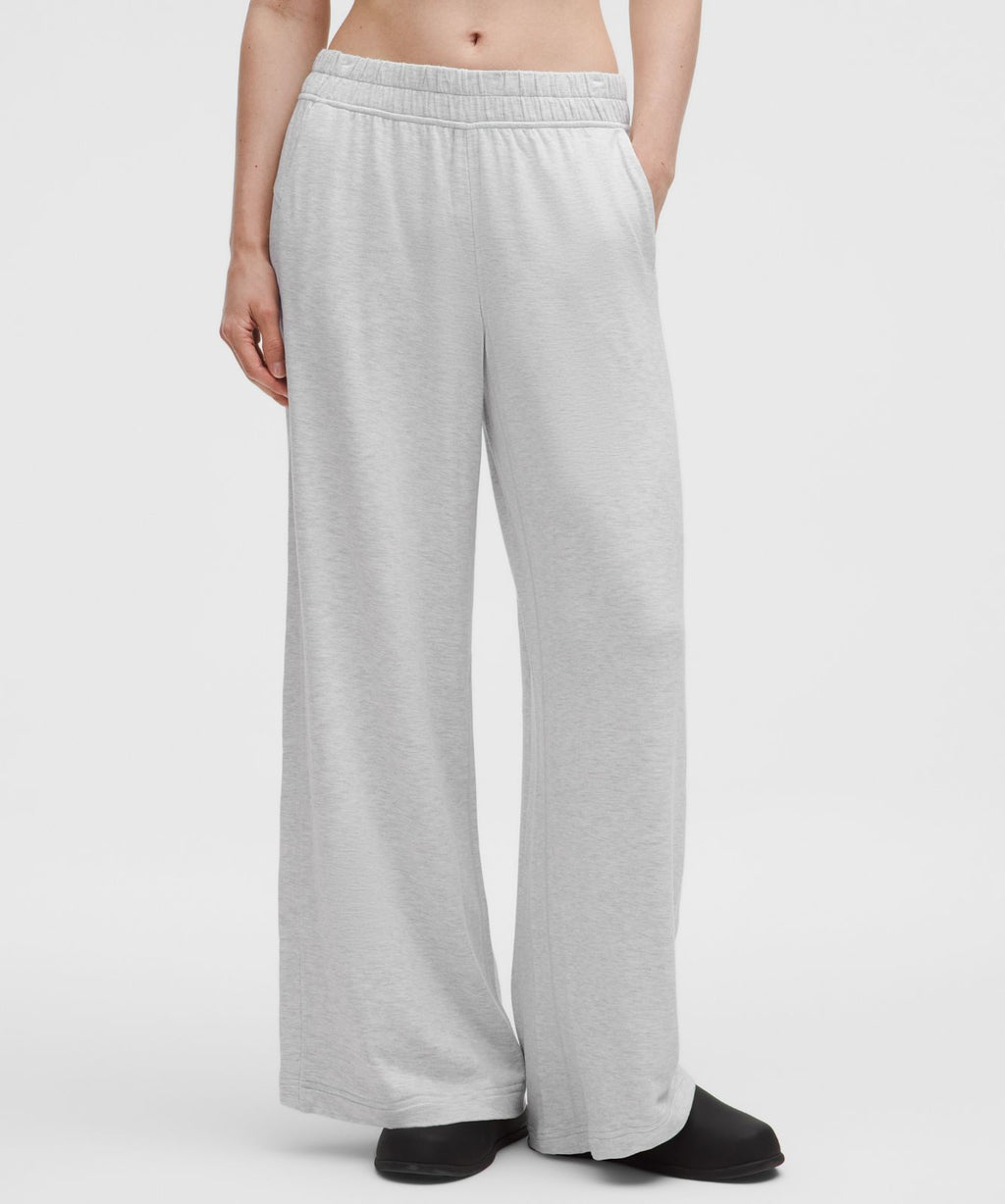 BeCalm Mid-Rise Wide-Leg Pant Heathered Core Ultra Light Grey