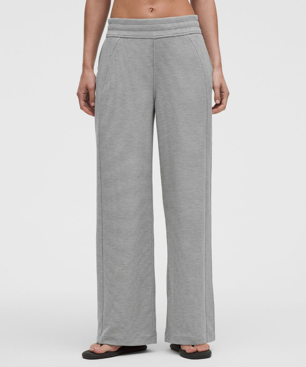 Scuba Mid-Rise Wide-Leg Pant *Waffle Heathered Core Medium Grey
