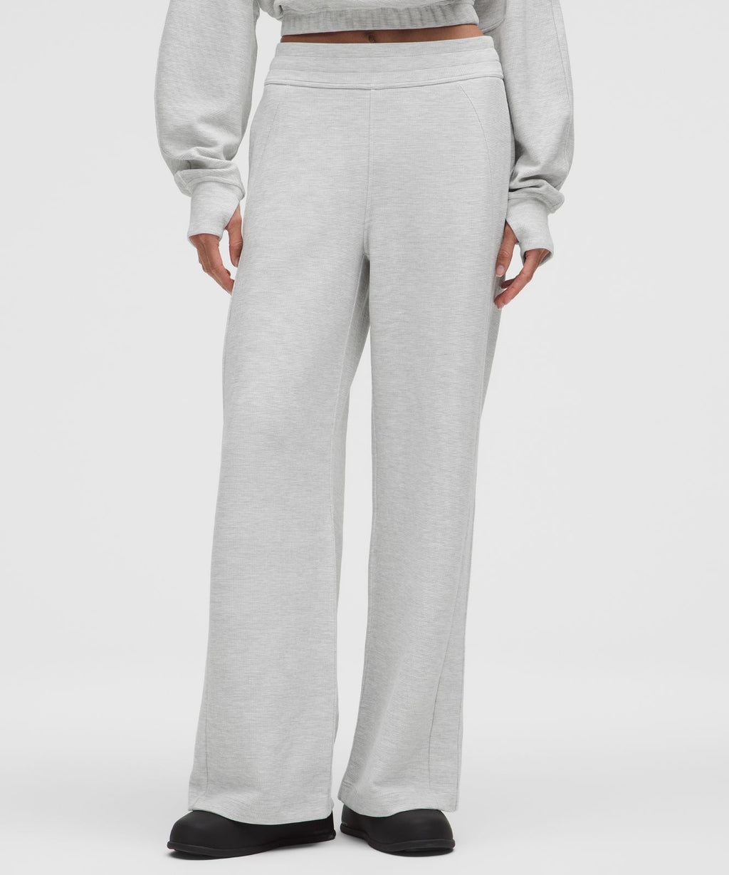 Scuba Mid-Rise Wide-Leg Pant *Waffle Heathered Core Ultra Light Grey