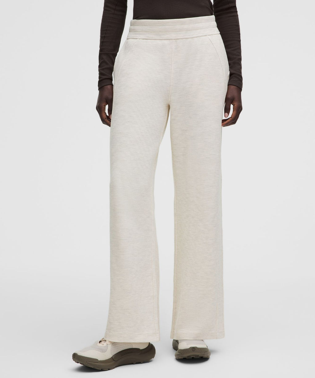 Scuba Mid-Rise Wide-Leg Pant *Waffle Heathered Light Ivory