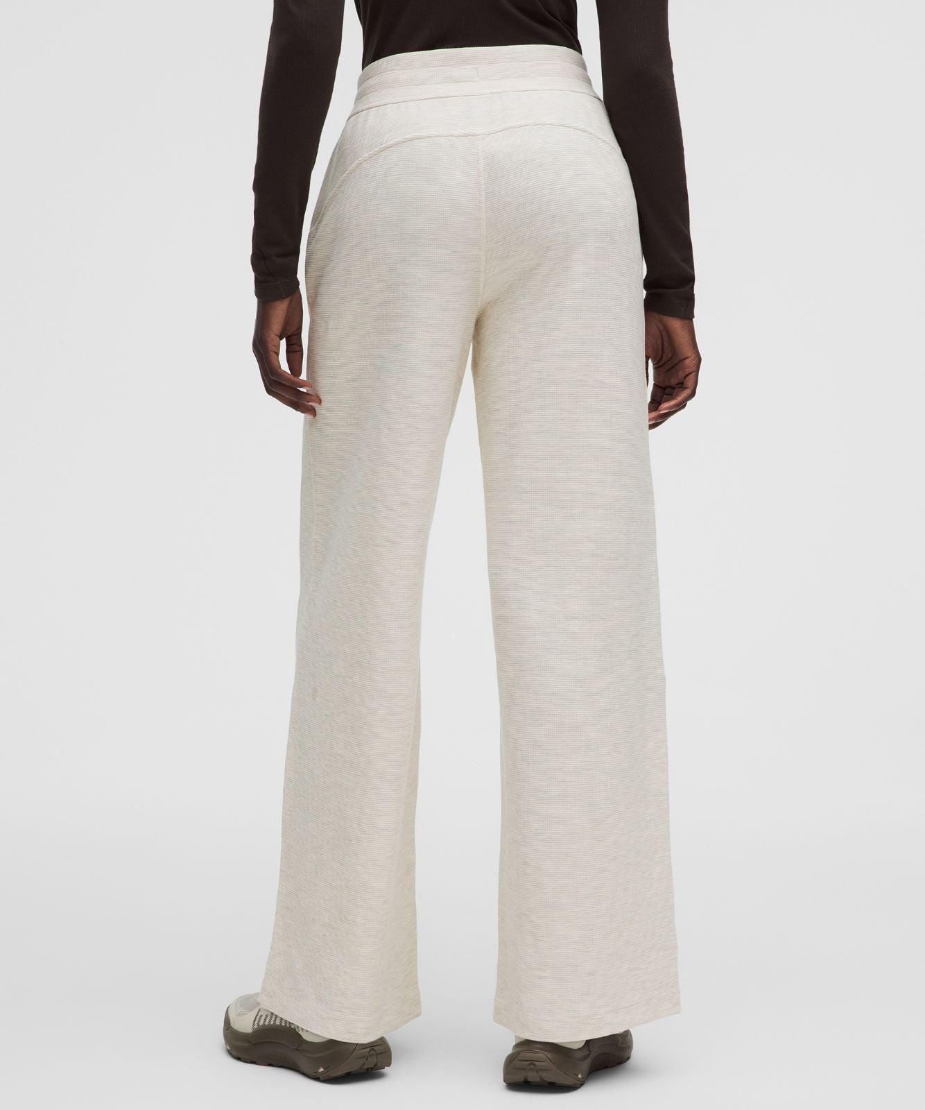 Scuba Mid-Rise Wide-Leg Pant *Waffle Heathered Light Ivory