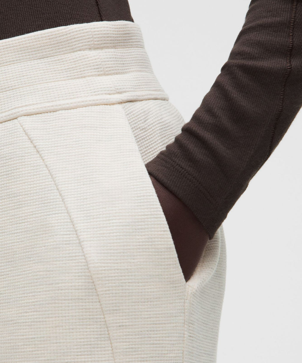 Scuba Mid-Rise Wide-Leg Pant *Waffle Heathered Light Ivory