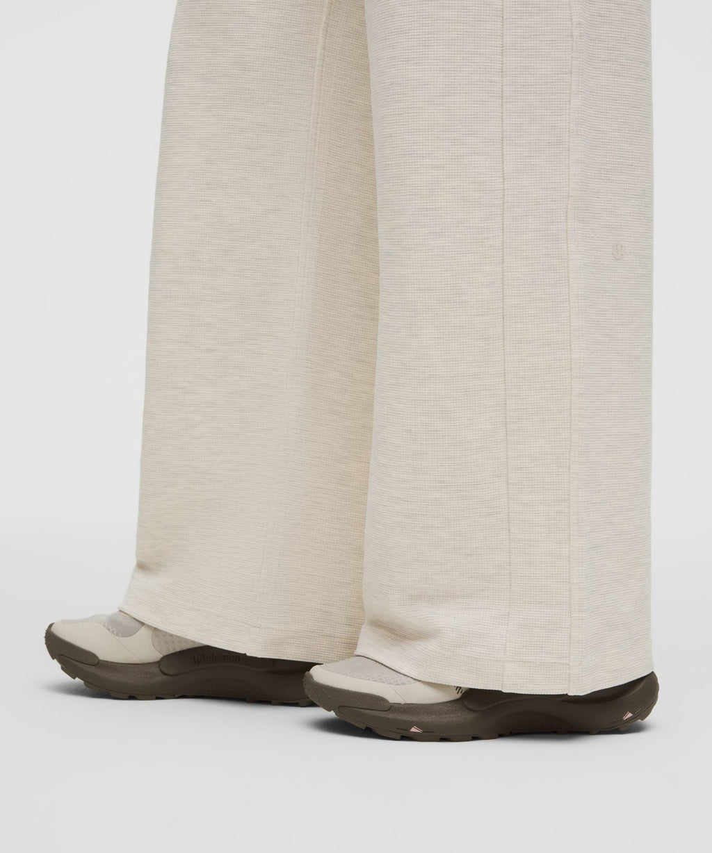 Scuba Mid-Rise Wide-Leg Pant *Waffle Heathered Light Ivory