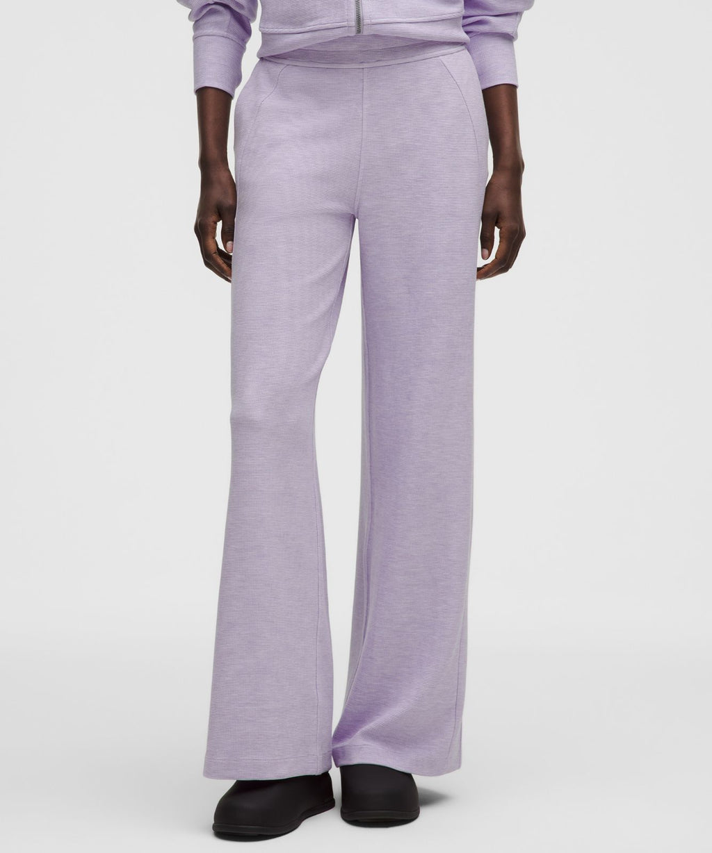 Scuba Mid-Rise Wide-Leg Pant *Waffle Heathered Faint Lavender