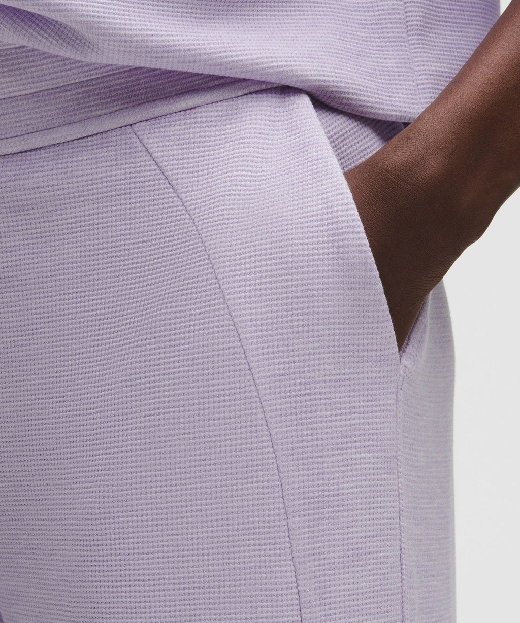 Scuba Mid-Rise Wide-Leg Pant *Waffle Heathered Faint Lavender
